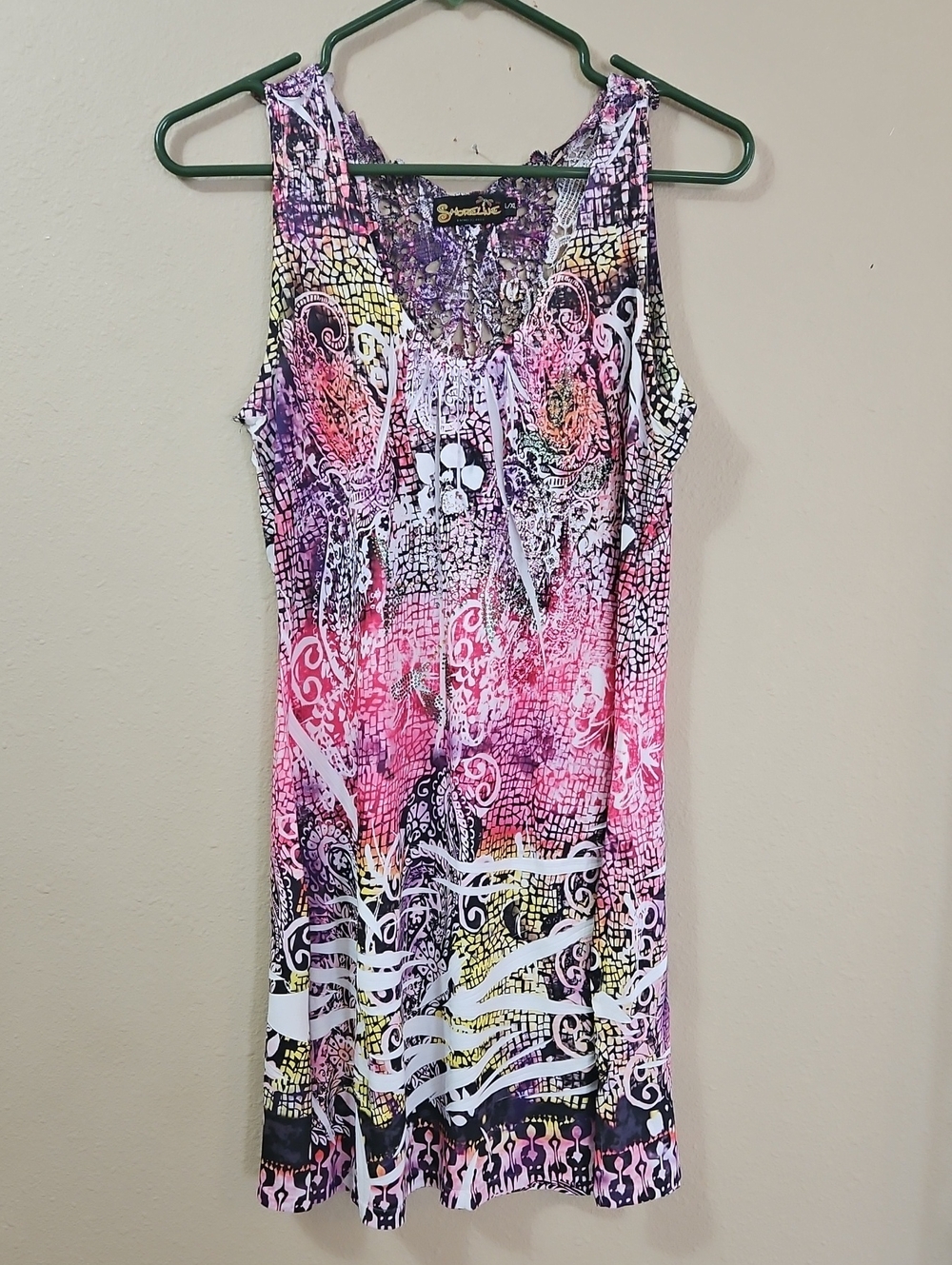 Sundance Pink Purple Multi-Print Sleeveless Midi Dress